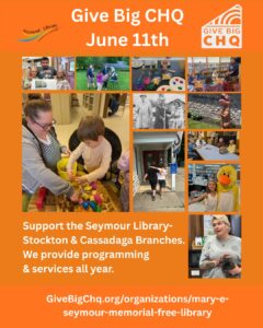 Give Big CHQ offers the chance for local non-profits to receive matching funds for anything moneys donated on June 11, 2026. Please go to www.GiveBigCHQ.org to participate.