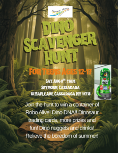 Dino Scavenger Hunt for Teens ages 12-17 on Sat, Aug 8th