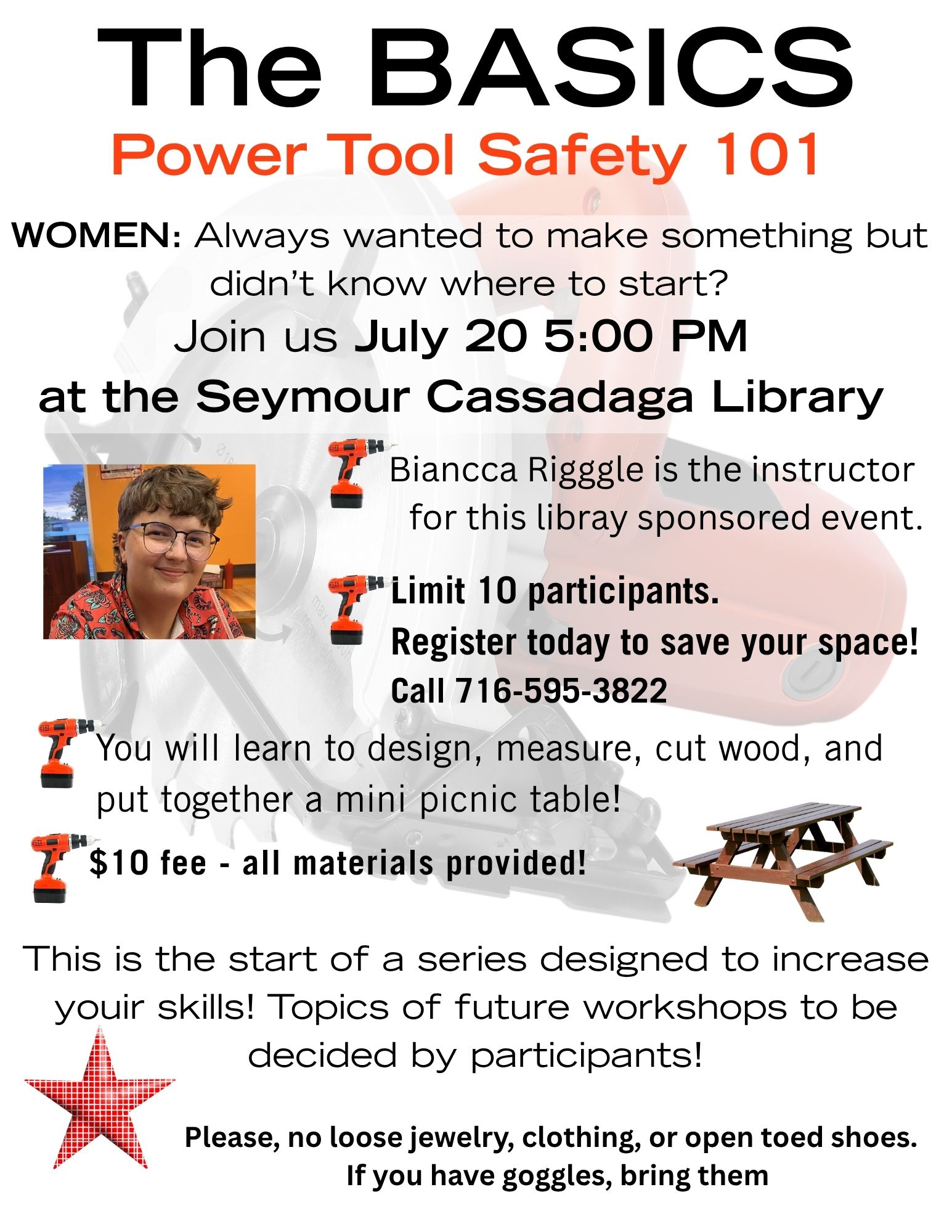 Basic Power Tools class for women.