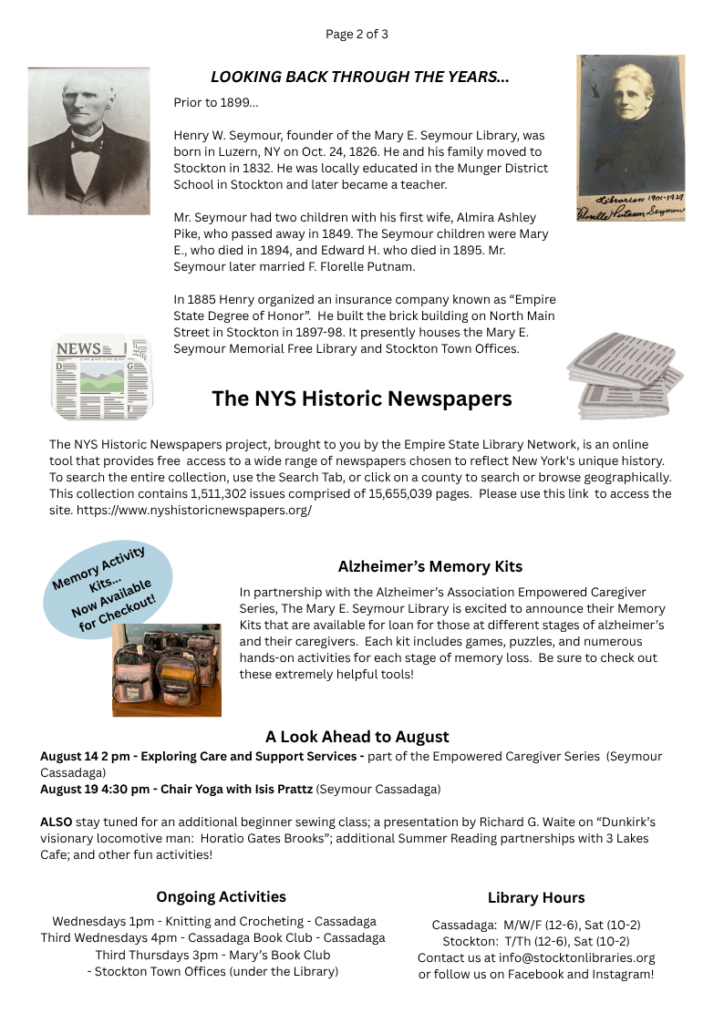 Page two of the July 2026 Newsletter